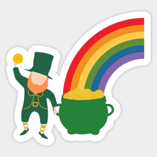 Pot Of Gold At The End Of A Rainbow Sticker